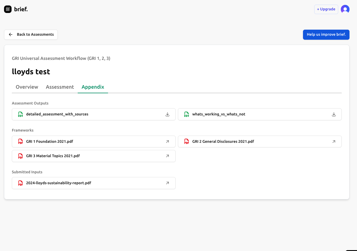 ESG Assessment Form - Download data for assessment